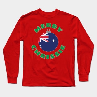 Merry Chrissie Australia Flag Christmas Ornament Long Sleeve T-Shirt